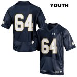 Notre Dame Fighting Irish Youth Max Siegel #64 Navy Under Armour No Name Authentic Stitched College NCAA Football Jersey MDR2499ZM